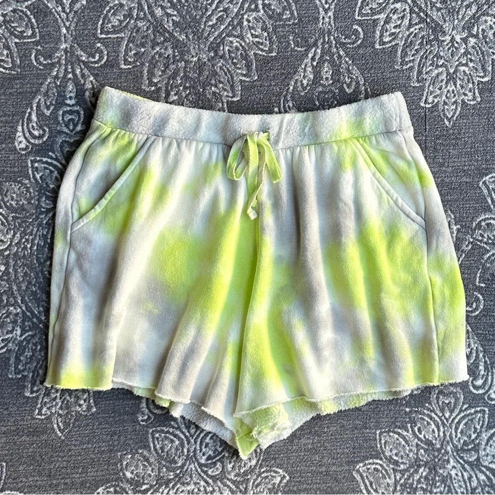 Free People Kelly Washed Tie Dye Set in Lime Size Large